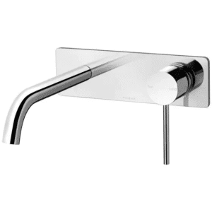 Phoenix Vivid Slimline Chrome Wall Basin Mixer Set 180mm Curved
